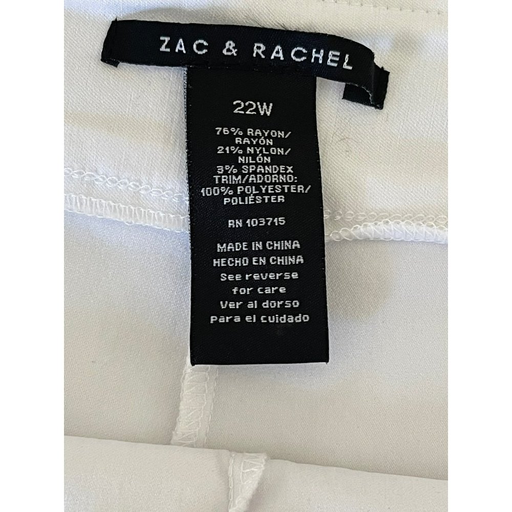 Zac & Rachel White Side Tie Wrap Around Skirt with Undershorts - 22W - Picture 12 of 12